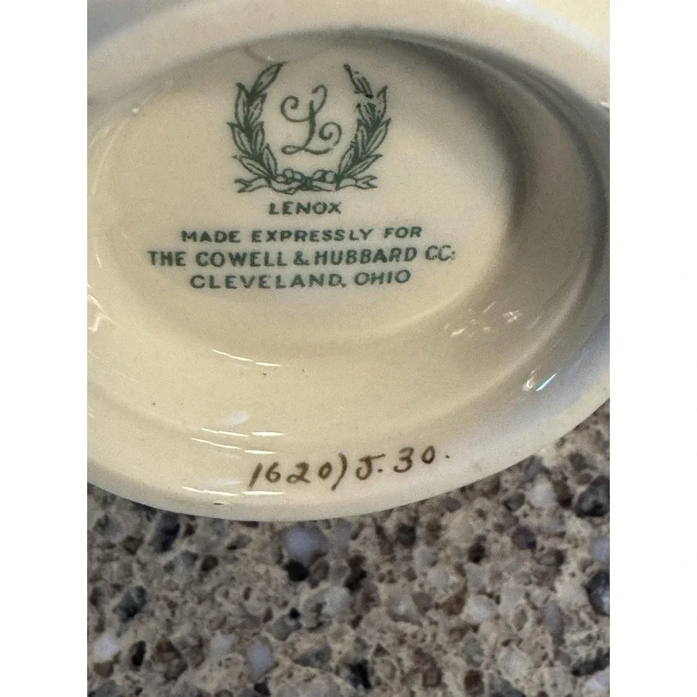 Lenox Gold Cream Bullion Cups Rare Early Cowell & Hubbard Cleveland Set of 2